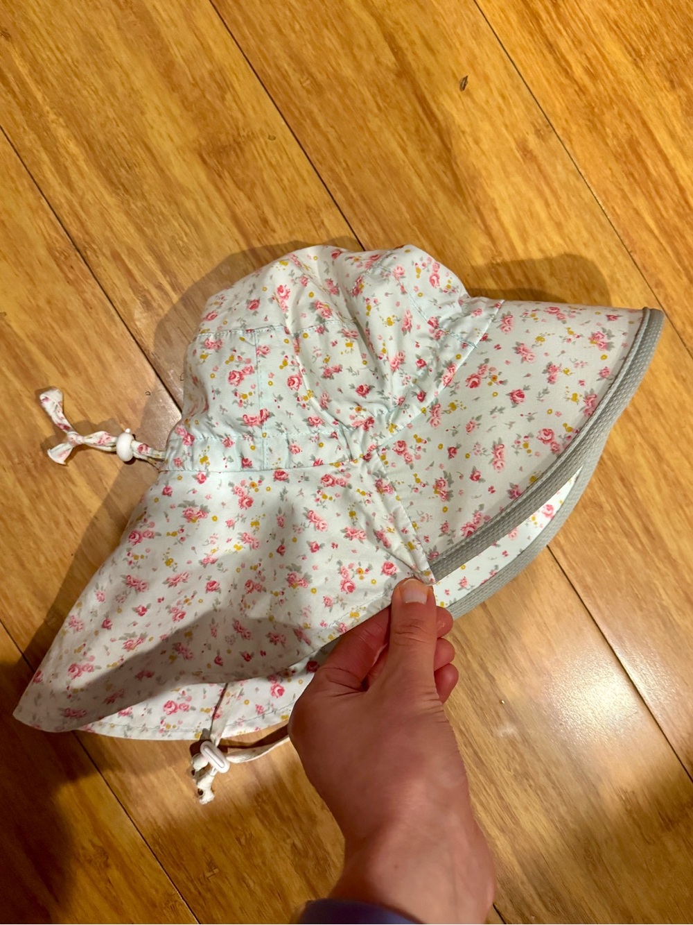 Jan & Jul Girls Floral Xplorer Sun hat, M 6-24 months, Adjustable toggle back